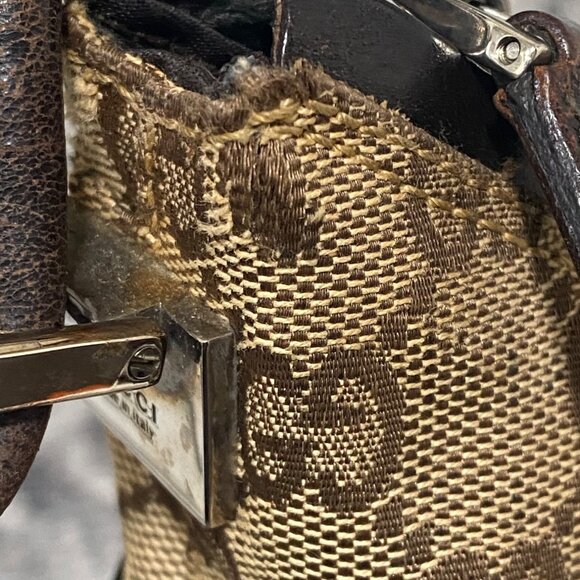 Gucci GG Monogram Canvas Shoulder Bag in Tan and Brown - Picture 12 of 14